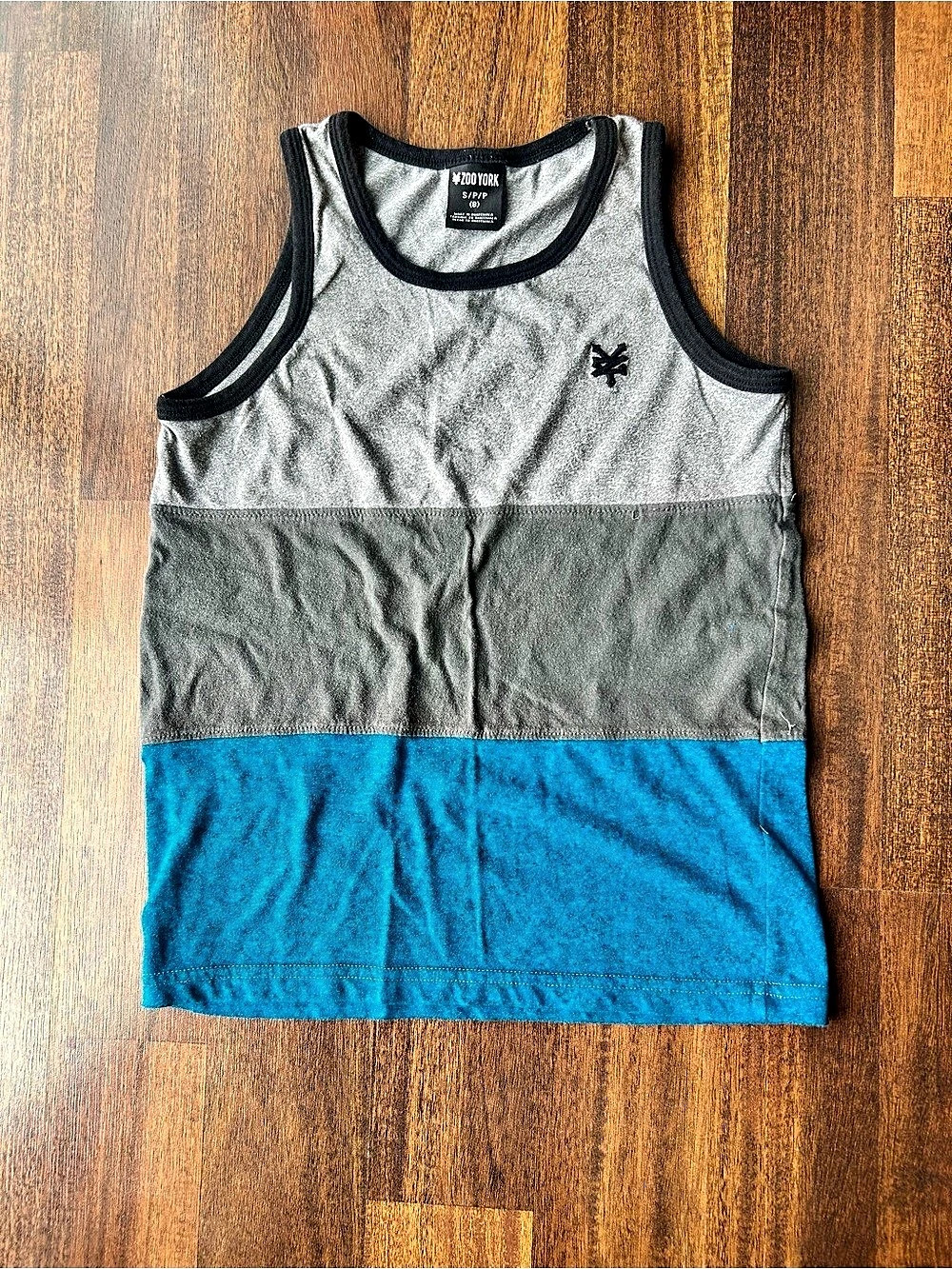 Zoo York Color Block Tank Top in Gray & Blue Size 8 Like New